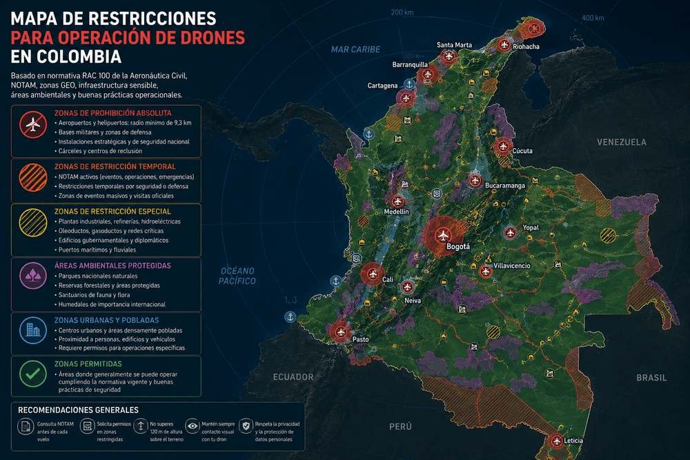 Zonas restringidas para drones