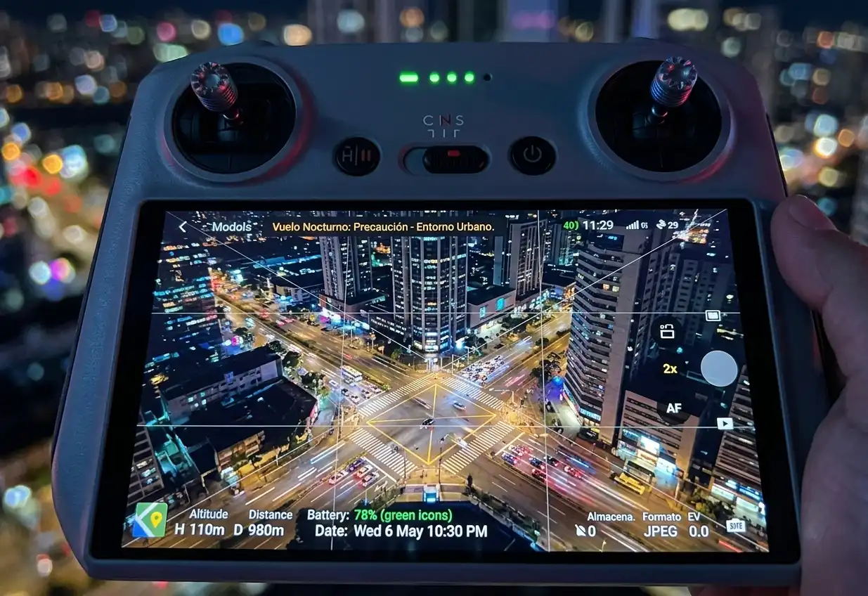 Perfil del egresado adición de vuelo nocturno para piloto de drone profesional